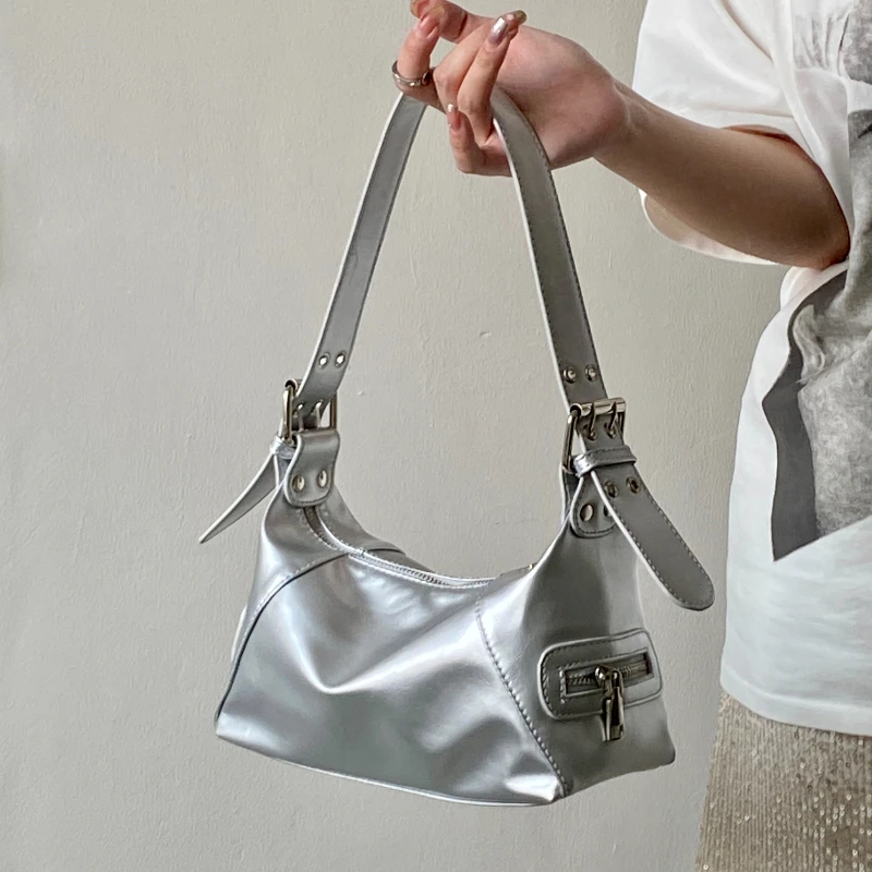 

Fashion Design Women's Underarm Bag Solid Color Ladies Shoulder Bags Patent Leather Female Girls Tote Purse Handbags