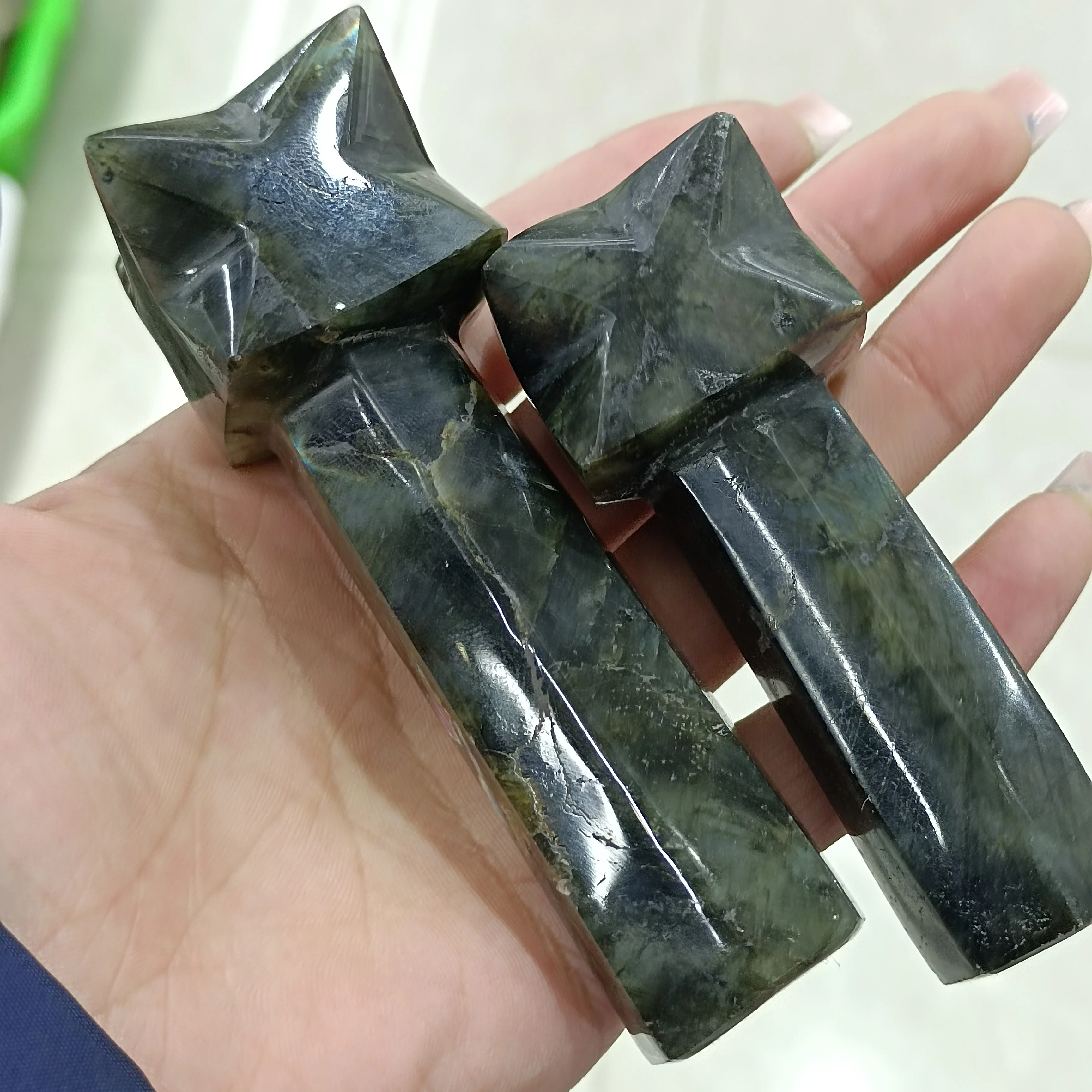 7-8 см 1 шт. натуральный Лабрадорит Меркаба энергетическая колонна хрустальные