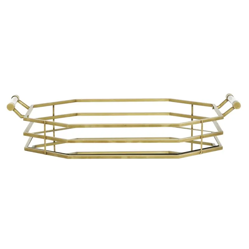 

27" x 16" Gold Metal Mirrored Tray, 1-Piece