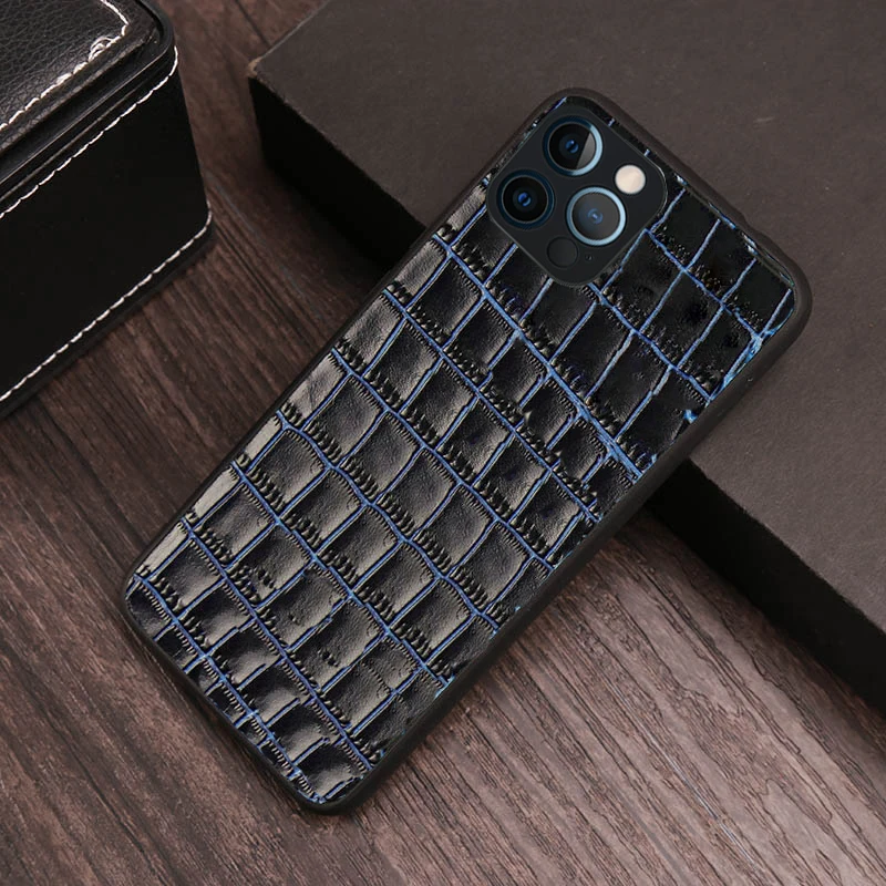 Luxury Crocodile texture Genuine Leather case for iphone 13 11 Pro Max 13 mini 12 pro max 11 pro XS MAX XR 8 plus SE 2020  cover