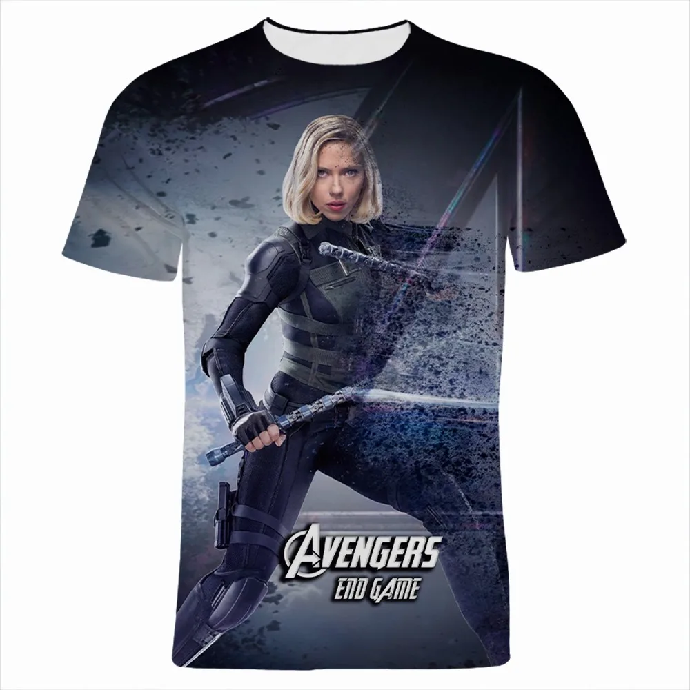 

Мужская футболка с коротким рукавом и 3D-принтом Marvel Черная Вдова, летняя повседневная Уличная одежда