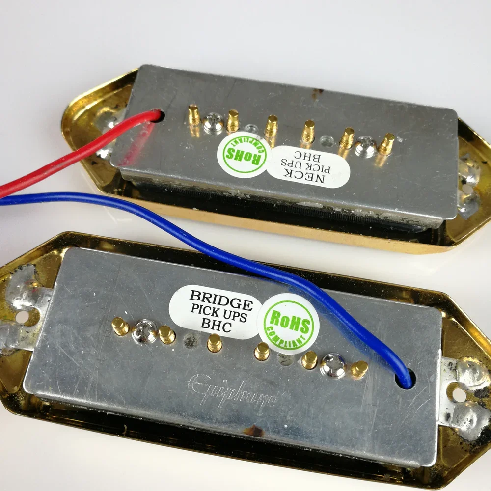 1 Set Epi Pickups Jazz Guitar Metal pickups Custom P90 Electric Humbucker Chrome Gold silver