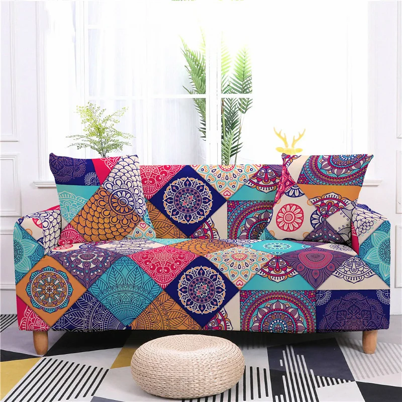 

Elastic Sofa Covers All Inclusive Furniture Anti-dirty Protective Cover Mandala Theme Home Decor Armrest Cough Recliner Washable
