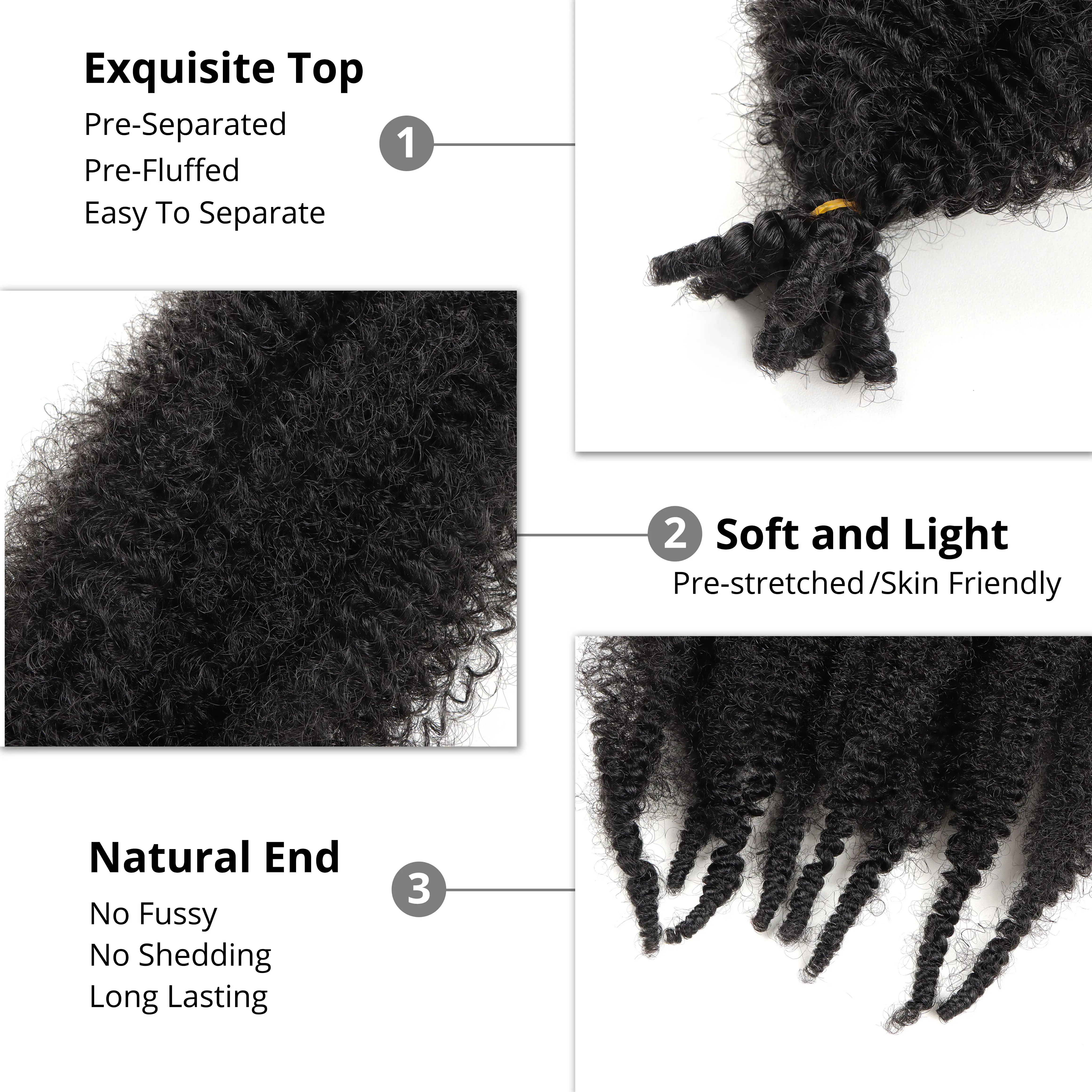 AHVAST афро курчавые вьющиеся весенние твисты 3 упаковки/компл. 16-дюймовые