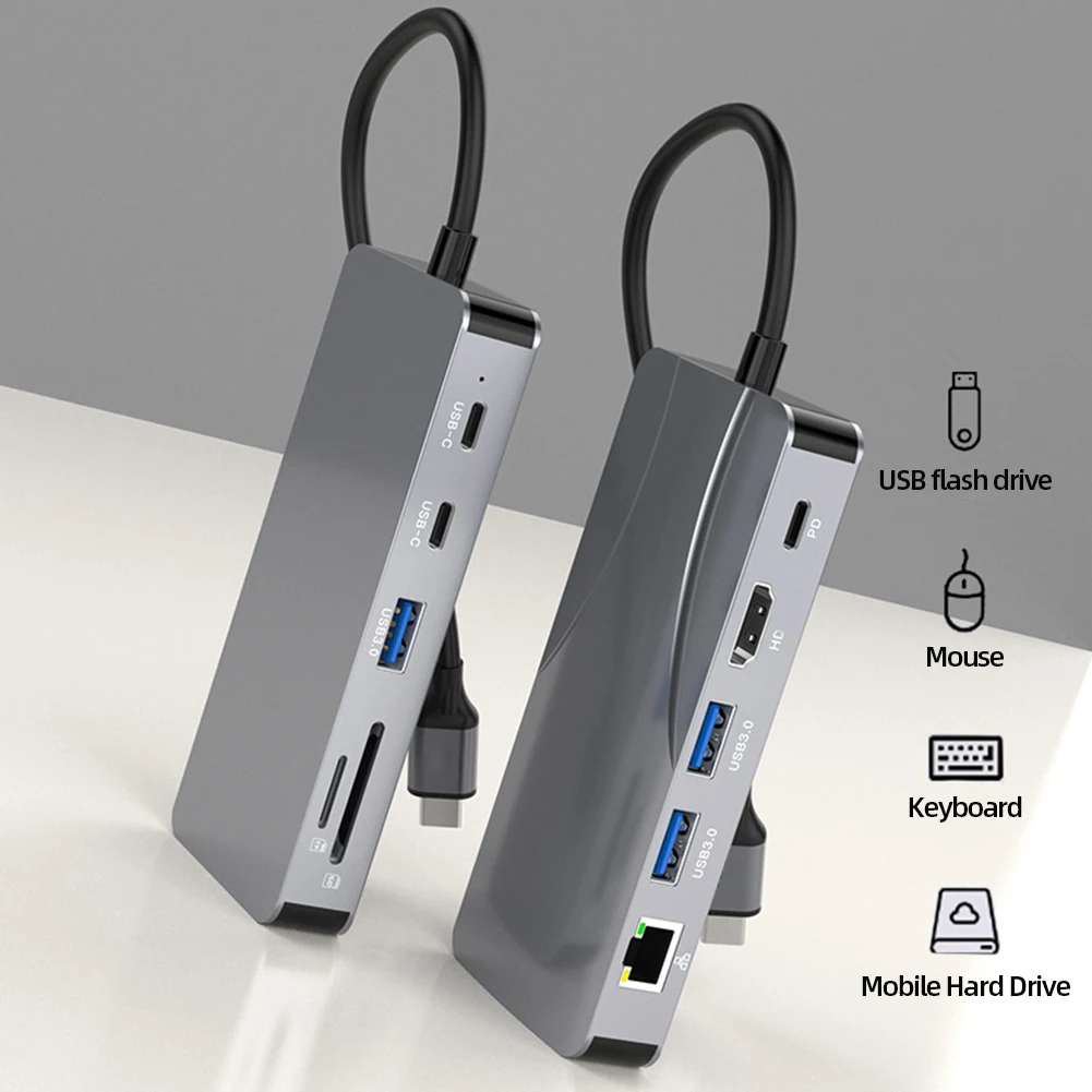 

USB-концентратор 11 в 1 с поддержкой разрешения 4K6 0 Гц, 100 Вт, 5 Гбит/с