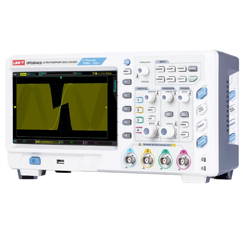 

UNI-T UPO2074CS USB Digital Fluorescent Storage Oscilloscope 4 Channels 70MHz 1GSa/s