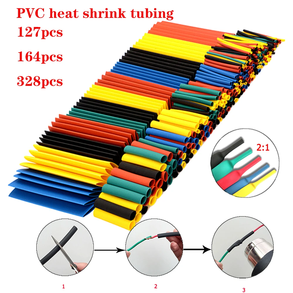 

New Heat Shrinkable Tube Set 2:1 Wrap Wires Cable Insulated Polyolefin Heat Shrink Tube Ratio Tubing Insulation Shrinkable Tubes