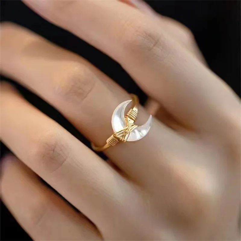 

TV Series Love Between Fairy and Devil Ring Cang Lan Jue Xiao Lanhua Cosplay Women Adjustable Moon Rings Jewelry Prop Accessory