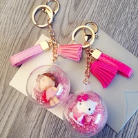 hello kitty spaceman doll keychain leather rope tassel hello kitty key chain cars and bags pendant