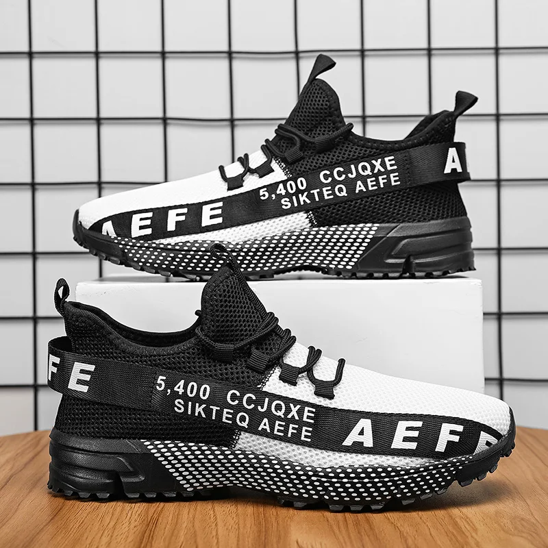 Men's Sneakers Fashion Lace-up Men's Sports Shoes Breathable Mesh Casual Sneakers For Male Summer Outdoor Running Shoes