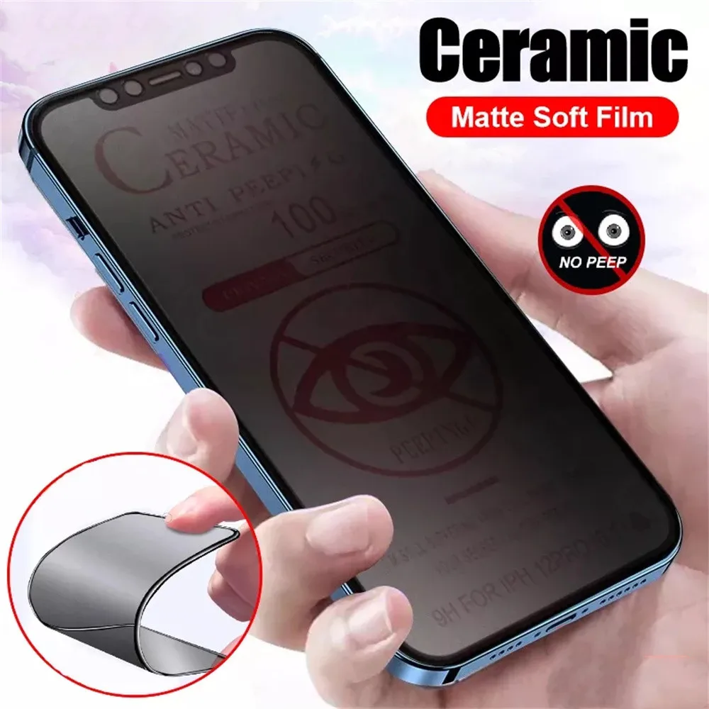 5/10pcs Soft Matte Ceramic Privacy Screen Protectors for IPhone 14 12 13 11 Pro Max XS Max X XR 7 8 Plus Anti-spy Film