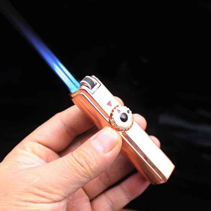 JOBON Three Straight Punch Metal Lighter Windproof Butane Gas Lighter Portable Lighter Men's Gadgets Cigarette Accessories