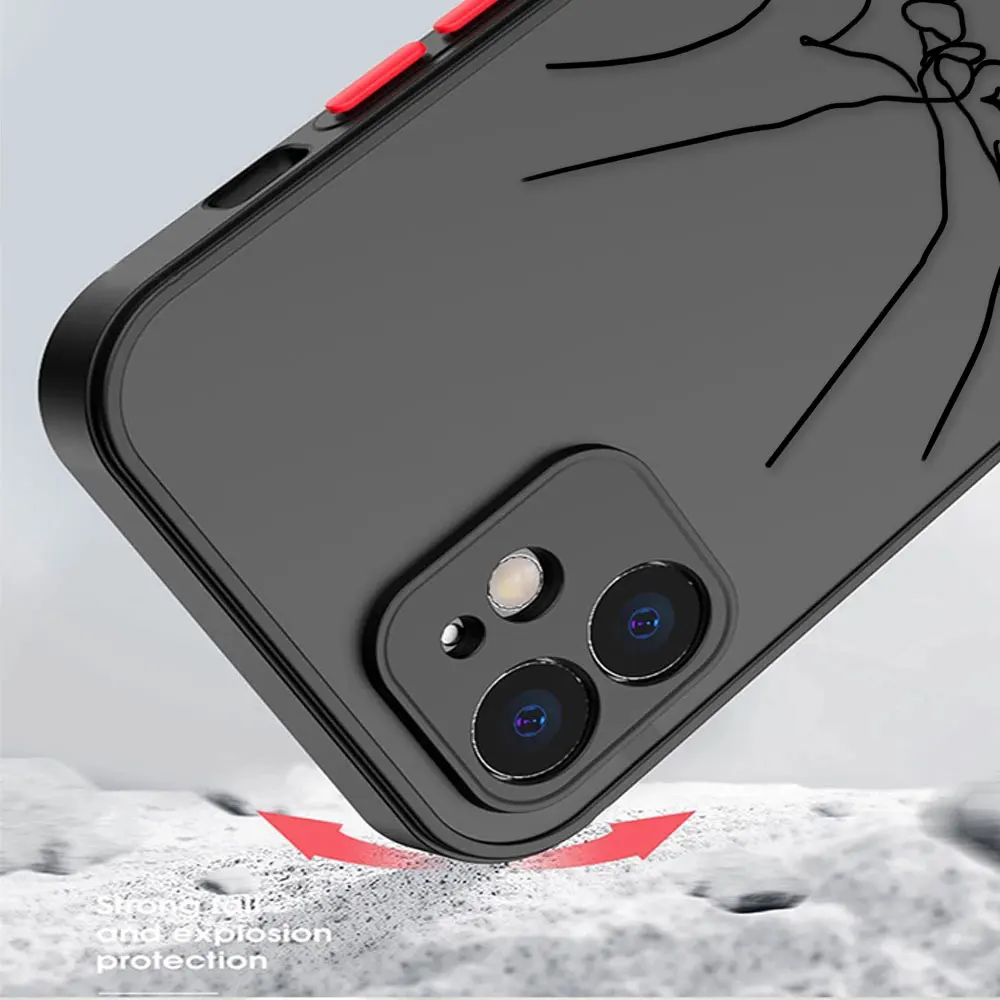 Line Art Sketch Flower Girl Matte Phone Case For OPPO REALME 11 NARZO 60X 30 50 60 50A 50I 20 30A 2T 2 PRO PLUS PREME 5G