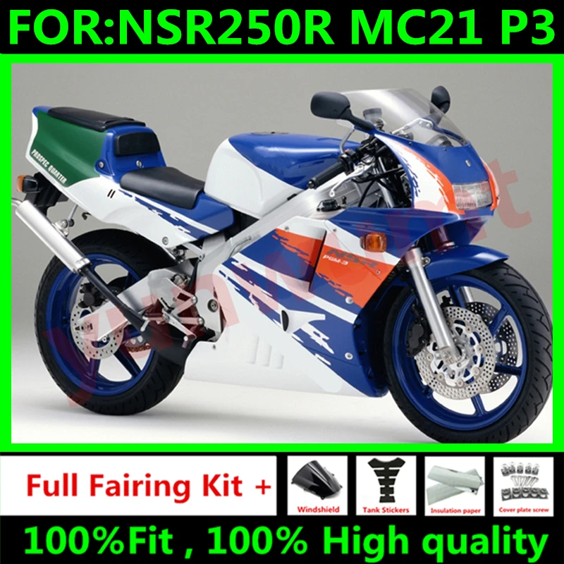

Новинка, комплект обтекателей для мотоцикла ABS, подходит для NSR250R NSR 250 NC21 mc21 P3 1991 1992, цвет синий/белый