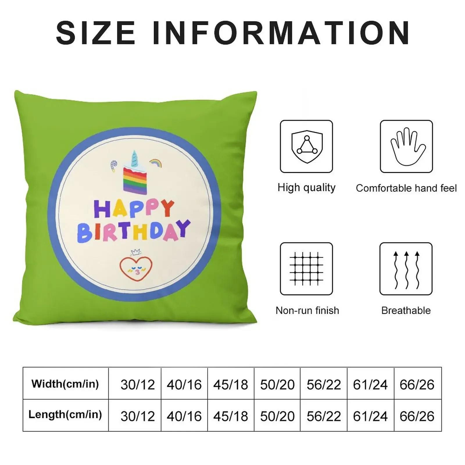 Сине-кремовая красочная декоративная подушка с днем рождения рождественские