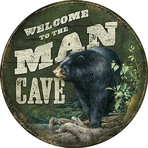 

Welcome to The Man Cave 12 X 12 Inch Round Tin Sign Nostalgic Metal Sign Home Decor for Culb Bar Cafe