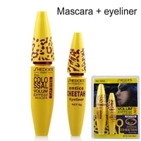 professional 2 in 1 eye makeup set eye liner with leopard colossal mascara black liquid eyeliner mascara make up sets