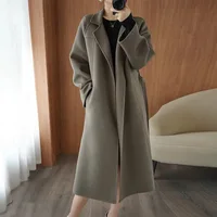 Autumn WINTER 022 NEW WOMEN's OVERCOAT IN THE long over knee Korean loose large size 100 match imitation wool wool coat