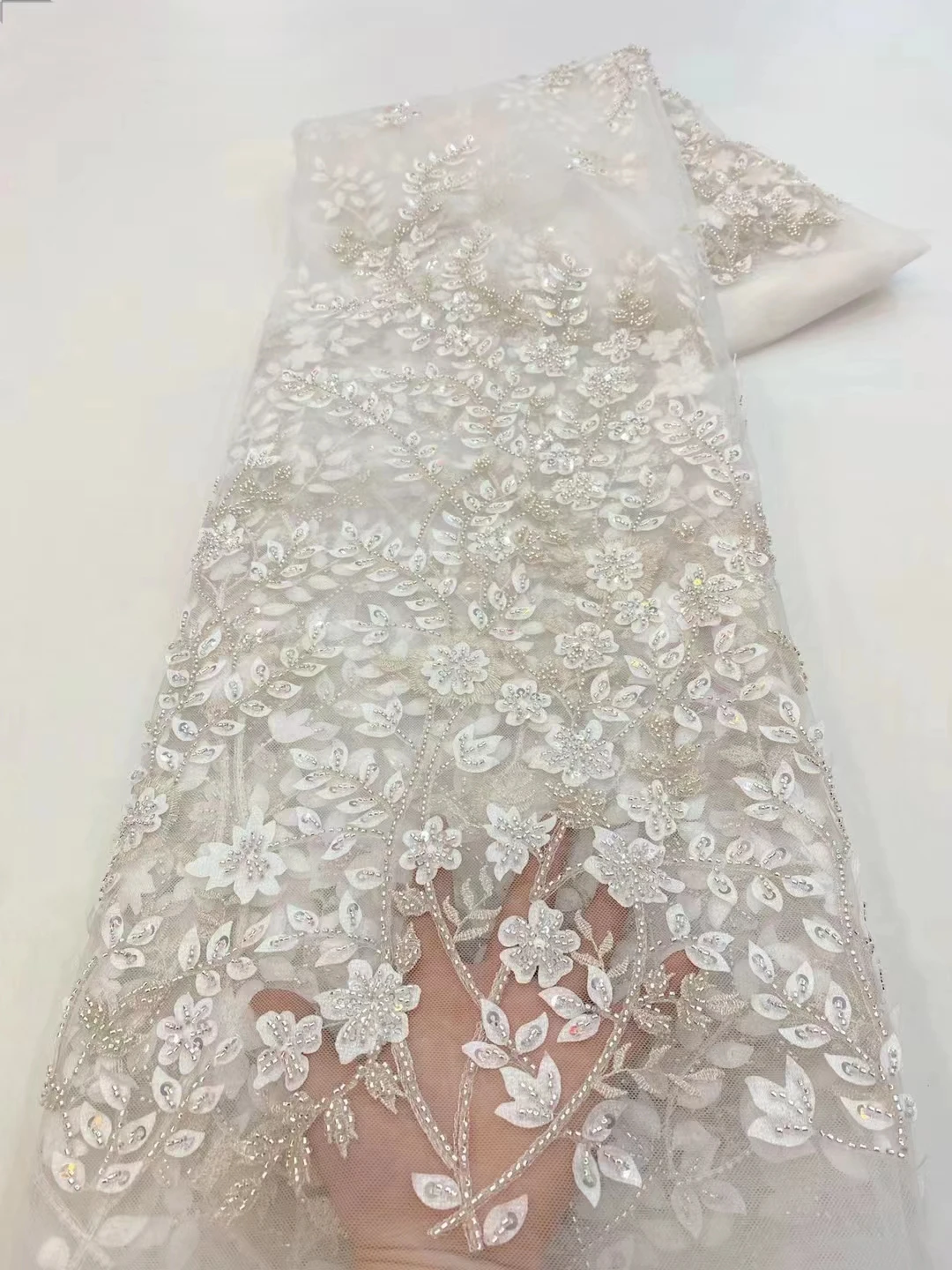 

2023 African High Quality Lace Fabric Latest Royal Blue French Net Sequin Fabric Sewing Embroidered Lace in Tulle Nigeria Fabric