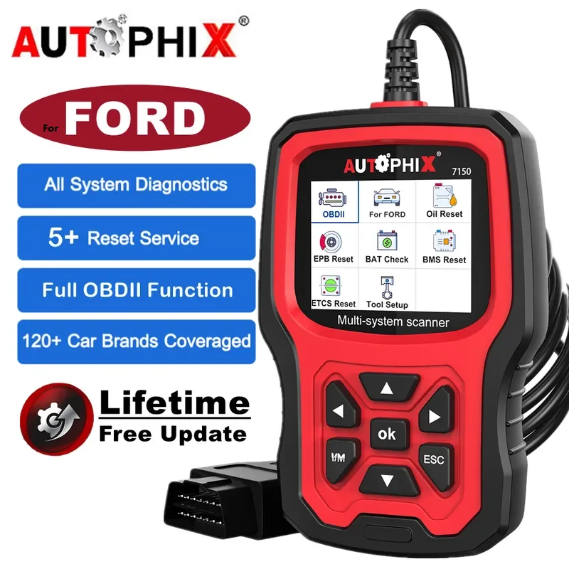 

Autophix 7150 OBD2 Automotve Scanner Auto OBDII EPB TPMS ETC Reset OBD 2 Car Diagnostic Tool For Ford Professional Code Reader