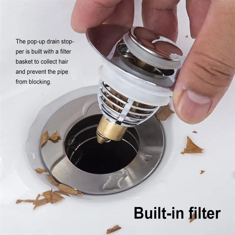 

Bathroom Pop-Up Sink Drain Stopper Filter Cover Bathtub Strainer Replacement Parts Laundry Room Toilet Household Accessories