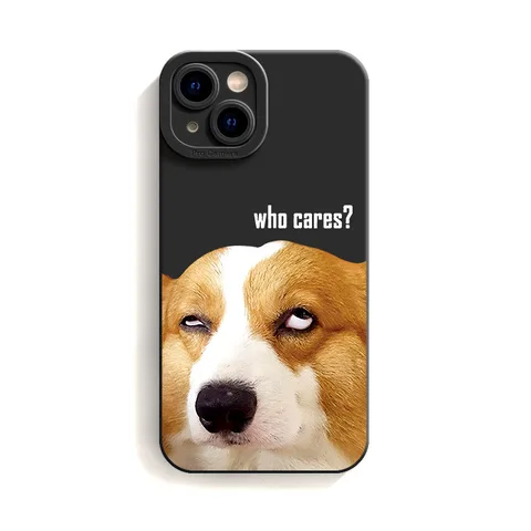 Симпатичный чехол для телефона с собакой корги для iPhone 15 Pro Max 14 Plus 13 Pro 12 11 XS Max XR 7 8 Plus SE 2020 матовый Силиконовый чехол из ТПУ
