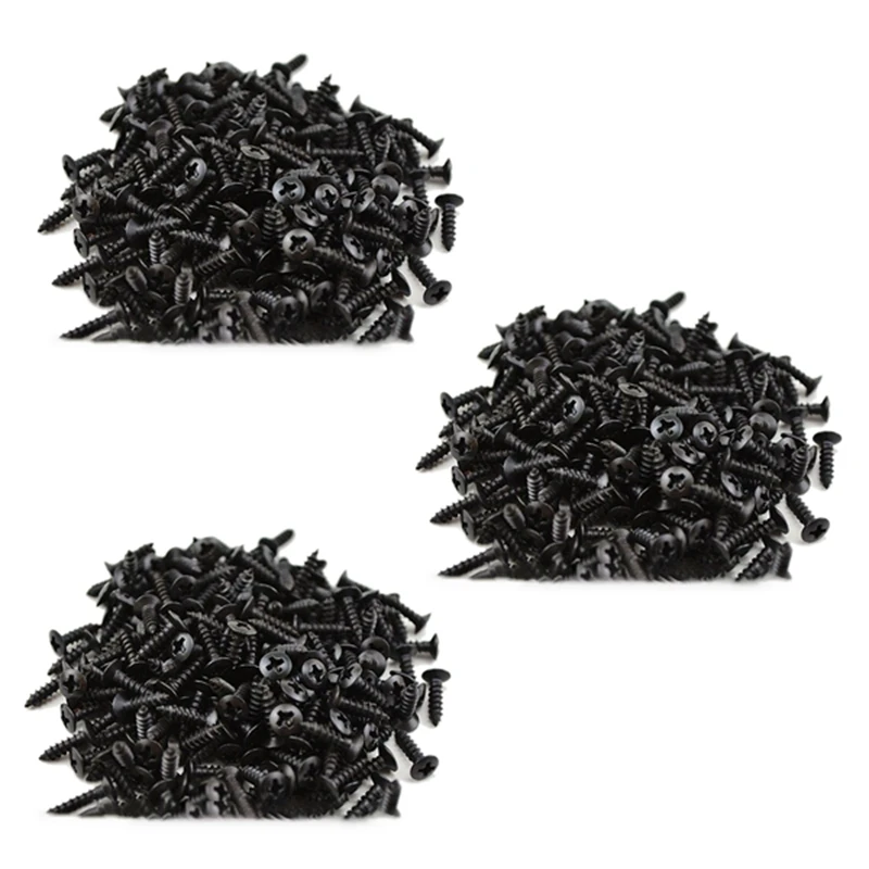 

300Pcs Black Guitar Pickguard Screws For Fender Strat/Tele Electric Guitar Bass