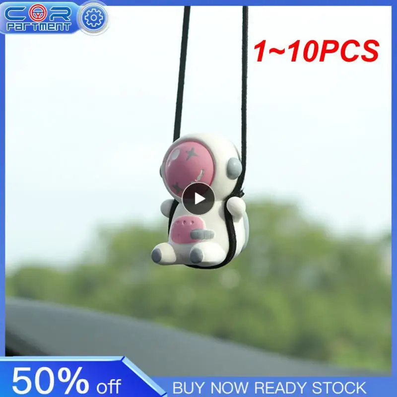 

1~10PCS Gypsum Swing Astronaut Car Pendant Cartoon Robot Rearview Mirror Car Interior Accessories Auto Decoration Aromatherapy