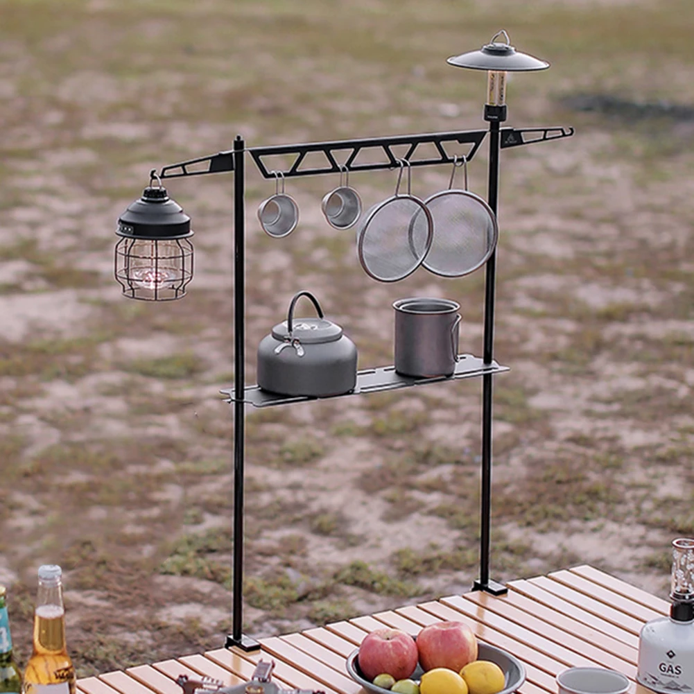 

Camping Table Hanging Rack Multi-function Desktop Storage Rack Hanger Detachable for Outdoor Picnic Fishing Backpacking BBQ