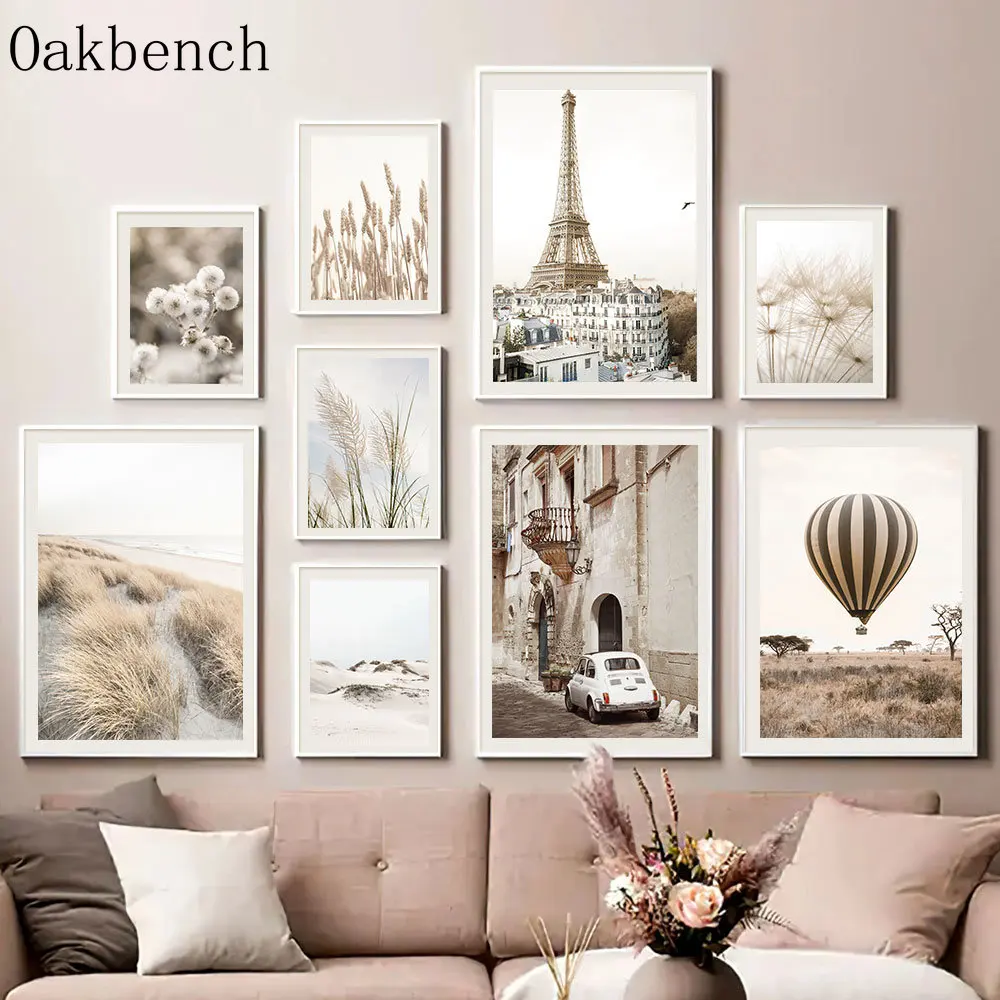 

Dandelion Painting Poster Hot Air Balloon Print Pictures Reed Dried Grass Canvas Painting Nordic Wall Posters Home Decoration