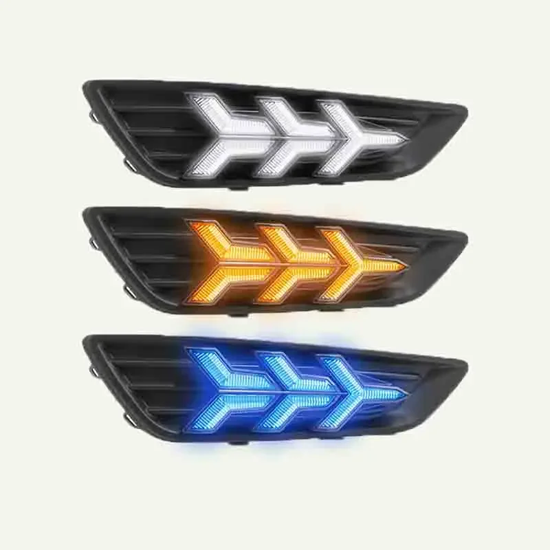 2 шт. светодиодные дневные ходовые огни для Ford Focus 3 MK3 2015 2016 2017 2018 желтая функция