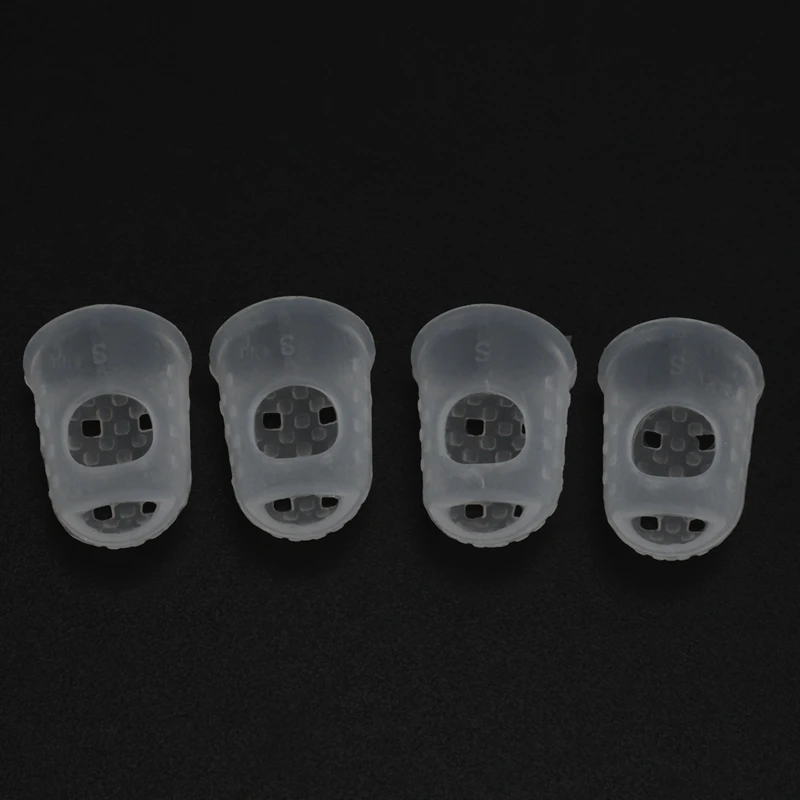 4pcs New Soft Silicone Guitar Thumb Finger Picks Protector Fingertips (Transparent S) | Parts &amp Accessories