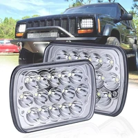 7x6 5x7 inch car daytime running lights square led headlight for jeep cherokee xj wrangler yj led projector headlights