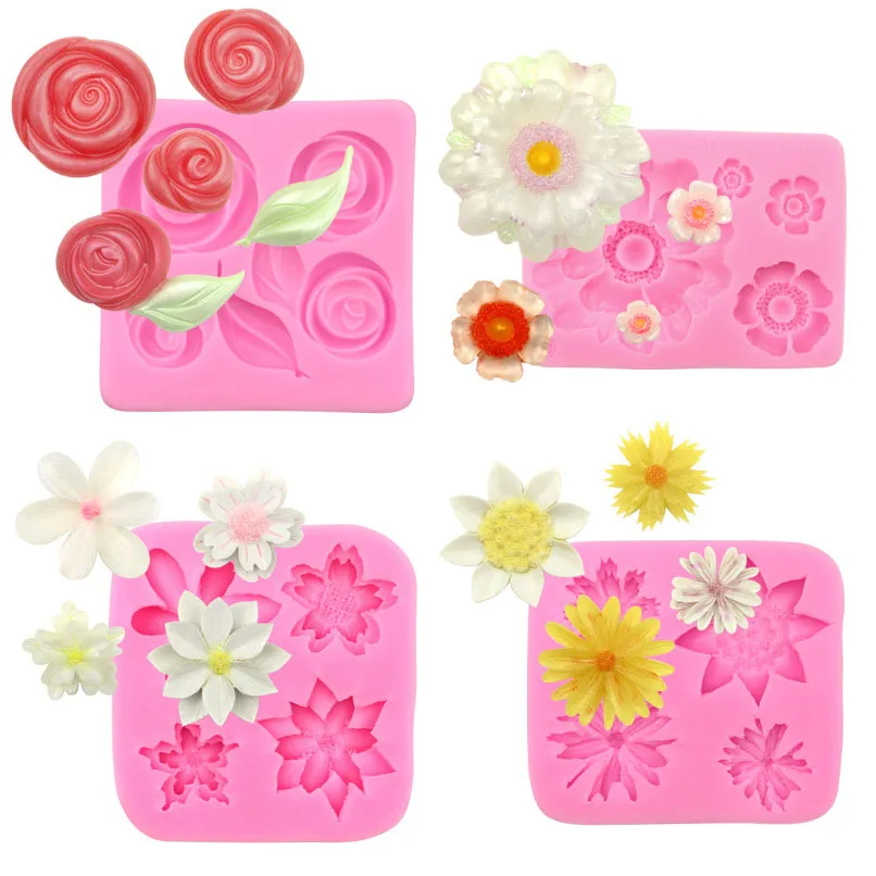 

3D Rose Flower Silicone Mold Fondant Cake Decorating Tools DIY Candy Chocolate Pastry Kitchen Baking Mould