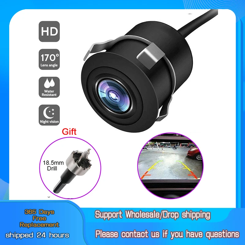 Wide Angle Car Reverse Camera HD Night Vision Rear View Camera Backup Parking Camcorder Highly Waterproof Reversing Monitor