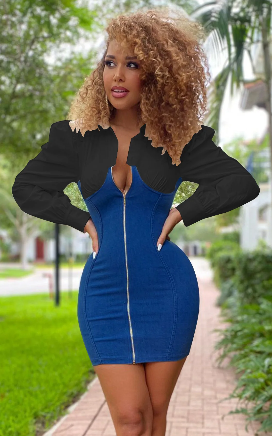 

Jeans Mini Club Dress Sexy Women Patchwork Bodycon Autumn Denim Mini Party Dress Vestidos