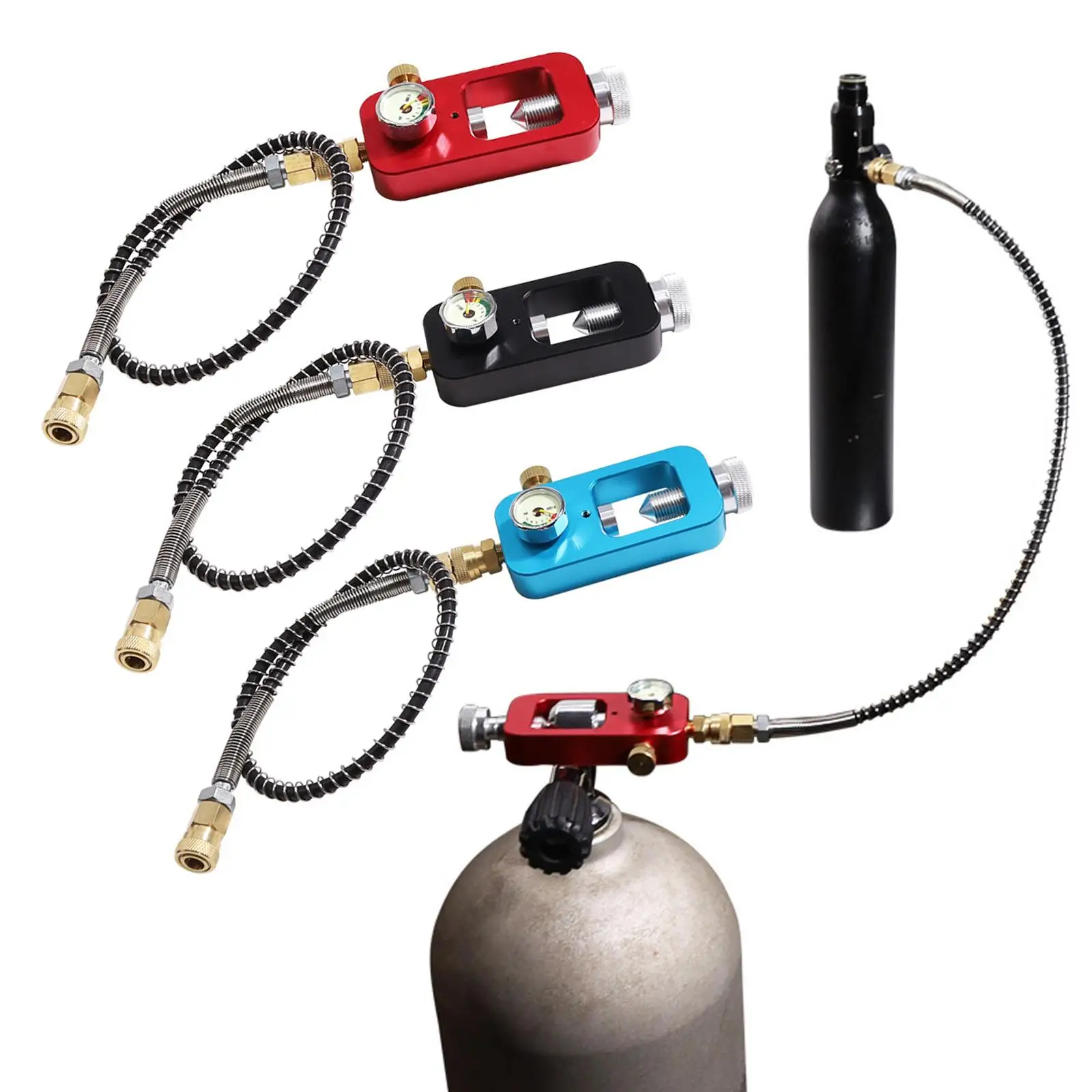 

4500PSI High Pressure Scuba Fill Station PCP HPA Diving Tank Fill Alloy Air Hose 24inch Dia 6mm for Scuba Diving