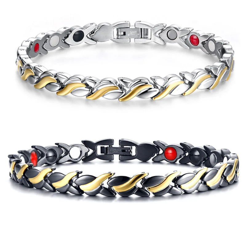 

Healthy Female Charm Bracelet Germanium Link Chain Health Magnetic Bangles for Women Bio Energy Arthritis Jewelry Drop Shipping