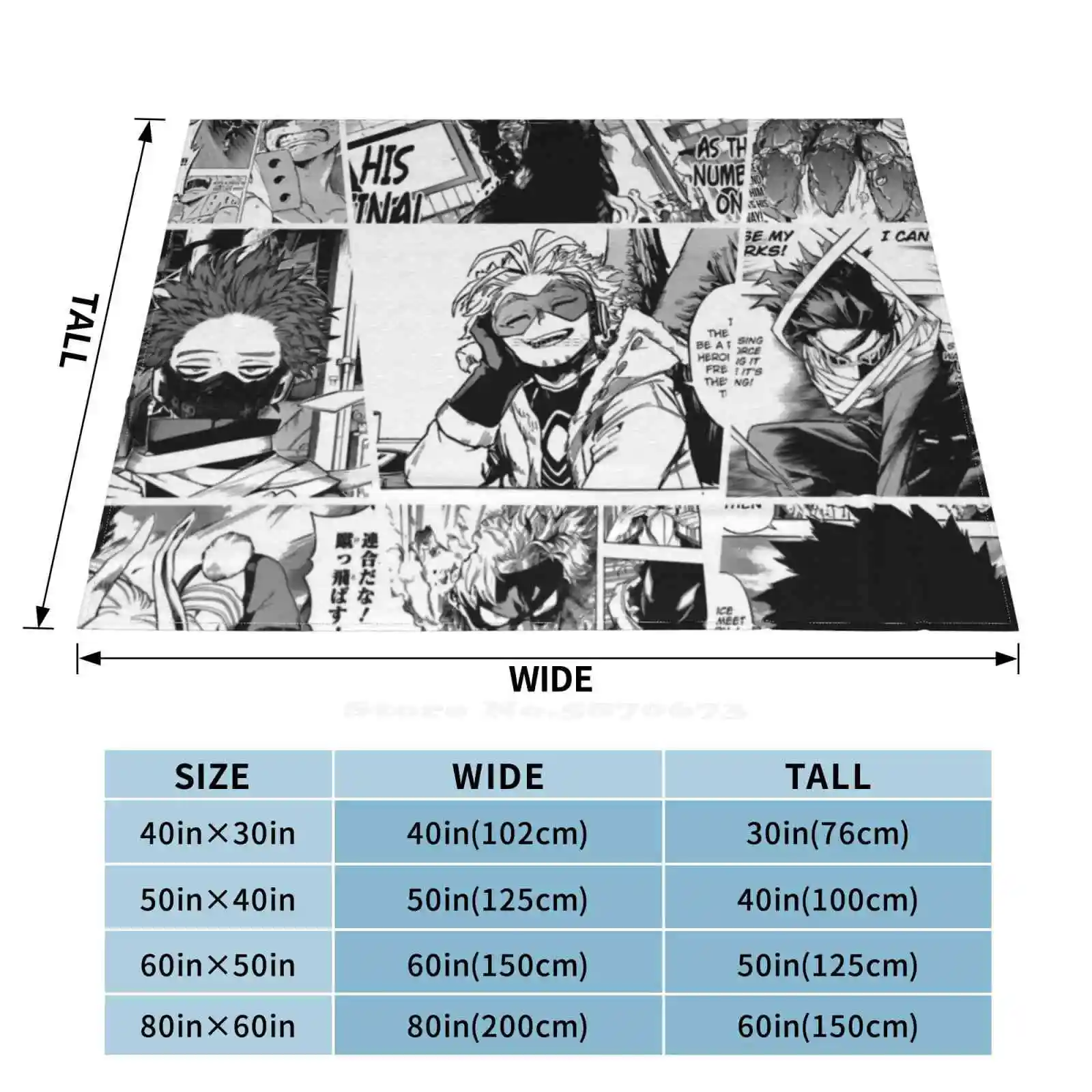Манга Коллаж Все размеры Мягкое покрытие Одеяло Домашний декор Постельные