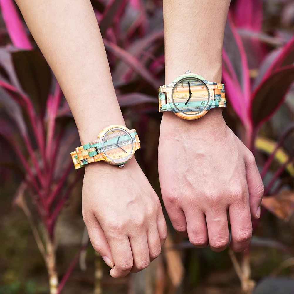 2022 Couple Watch Handmade Wooden Watch For Men Women Fashion Quartz Wristwatch Valentine's Day Gift Customize Logo