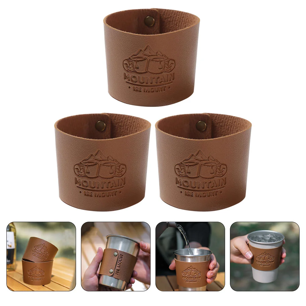 

3 Pcs Water Cup Insulation Sleeve Stainless Tumbler Coffee Mug Lid High Temperature Resistance Adjustable Sleeves Lids