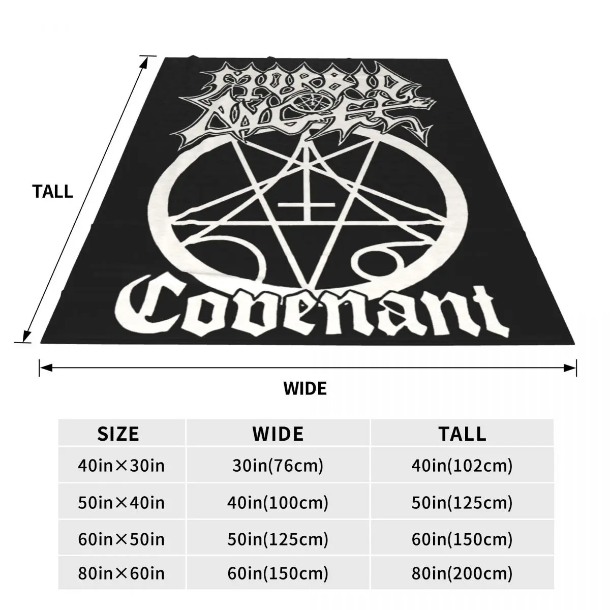 Флисовые одеяла Morbid с изображением ангела черное одеяло металлической лентой