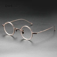 pure titanium glasses frame for women retro round prescription eyeglasses vintage myopia optical eyewear eye glasses for men