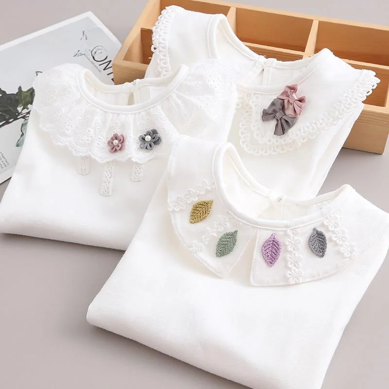 

Toddler Long Sleeve Blouses Baby Girls Blouse Korean Spring Autumn Kids Shirt Children Clothes Girl Tops Infant White Camisas