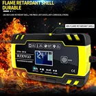 Полностью автоматическое зарядное устройство для автомобильного аккумулятора 12 В24 В 8 А, сенсорный экран, импульсный ремонт, ЖК-дисплей для автомобиля, мотоцикла, свинцово-кислотная батарея Agm