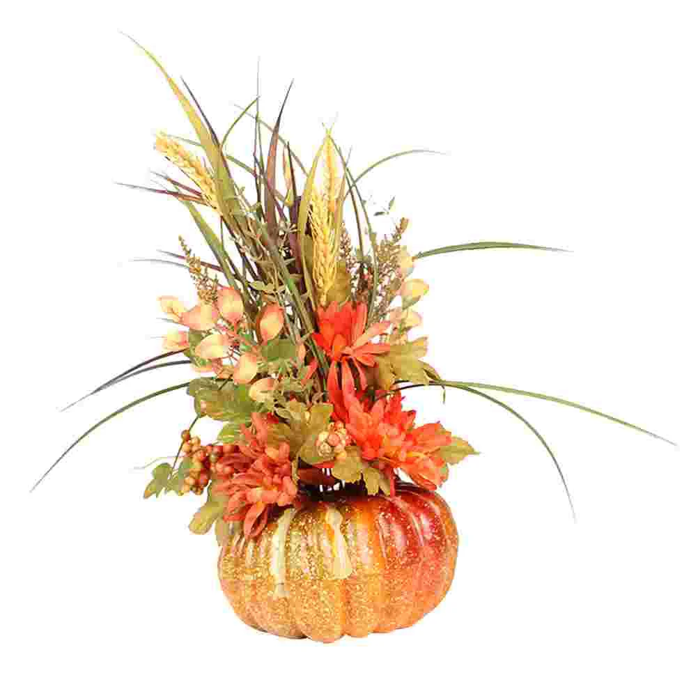 

Pumpkin Prop Artificial Decorpumpkins Thanksgiving Centerpiece Fall Potted Festival Fruit Photo Maple Harvest Ornament Leaves