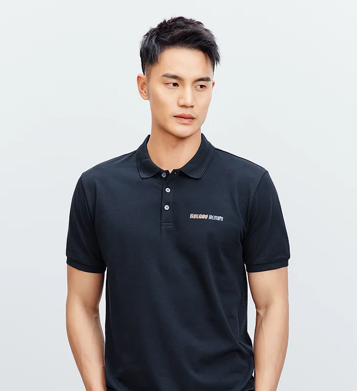 

N3950 American fashion Lapel t-shirt men's new back print men's short sleeves.