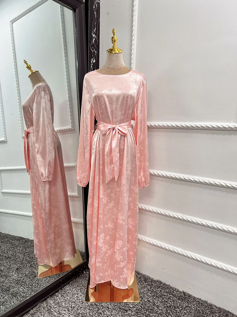 New Design Turkey Dubai Solid Color Puff Sleeves Abaya Women Big Size Muslim Dress Kaftan Casual Abaya Dubai  بلوزات Lsm41