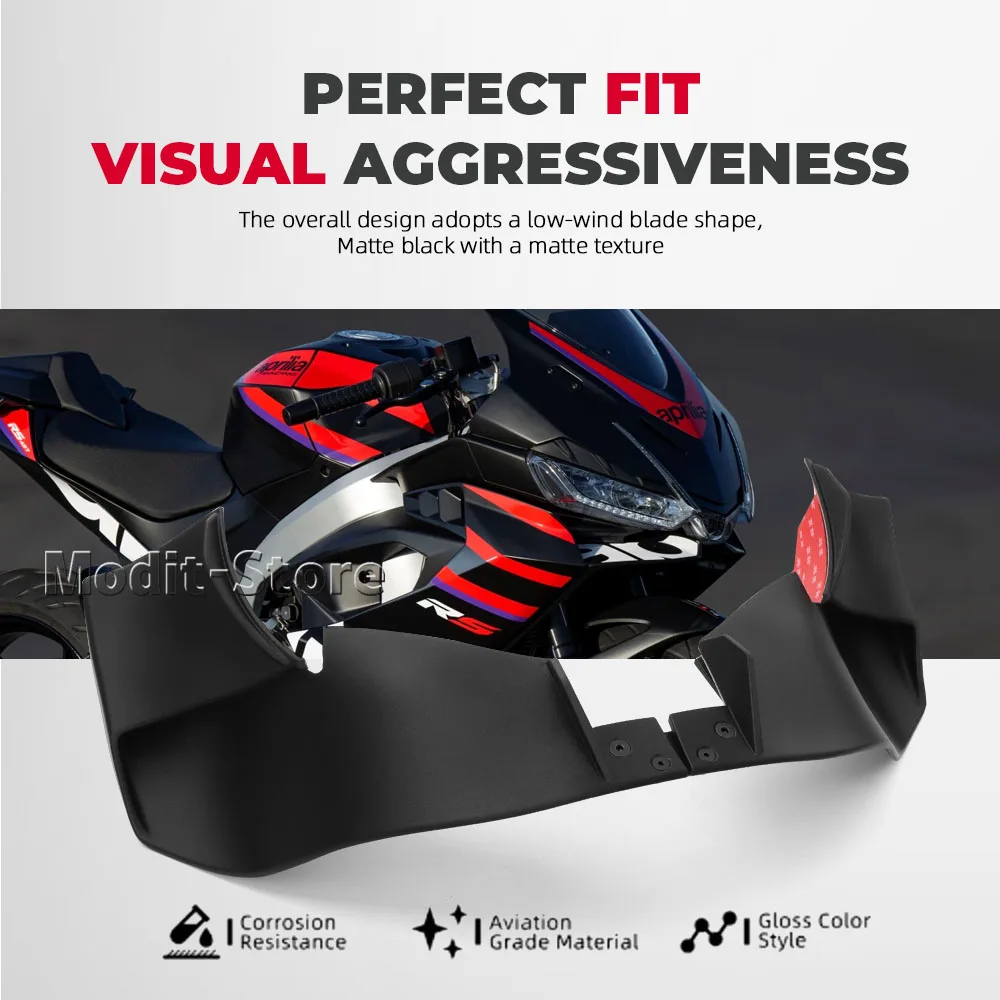 Для мотоцикла Aprilia RS457 RS 457 2024-2026: боковые спойлеры, передний спойлер, обтекатель, фиксированная нижняя накладка, комплект для создания аэродинамического усилия GP. (art.: 3920dcf66cc7e) - 3920dcf66cc7e