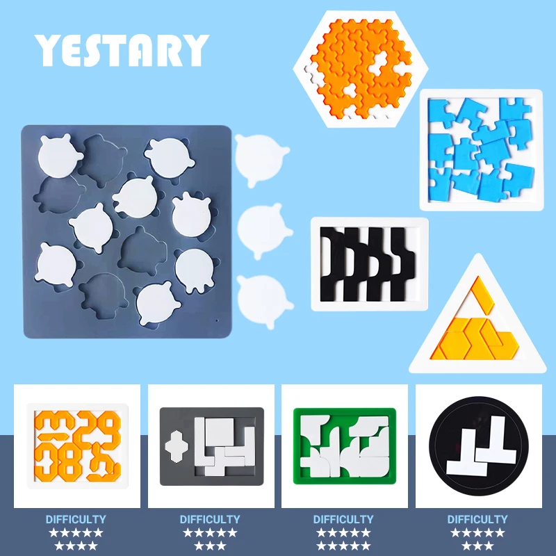 

YESTARY Acrylic Puzzle Toy Brain Tease Jigsaw Puzzle Toy Board Game High Difficulty Tangram Impossible Puzzle Toy For Adult Gift